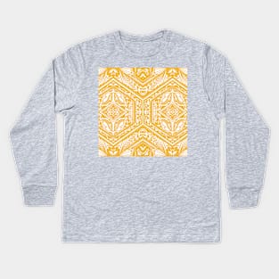 Marigold Hexagon Geometry Kids Long Sleeve T-Shirt